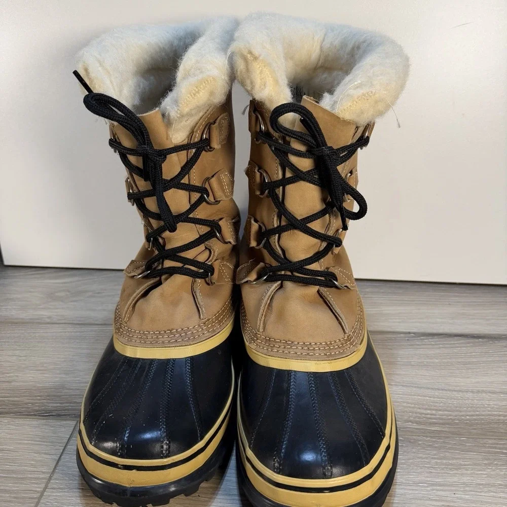 Sorel Caribou Vintage Kaufman Made In Canada Wool Lined Winter Boots Men's 9